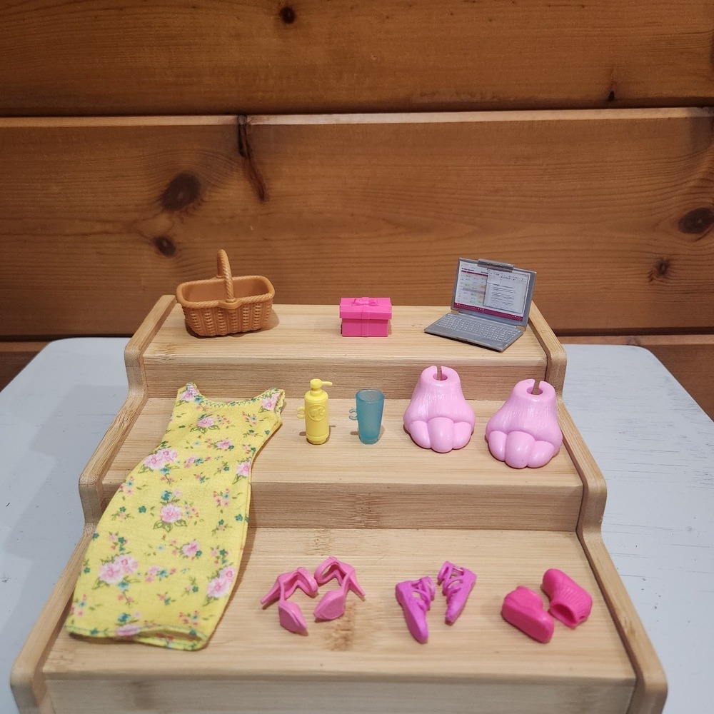 Barbie Fashion Bundle Lot Dress Shoes Accessories Heels Laptop Present Box